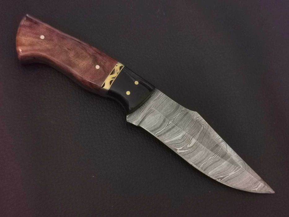 NÓŻ DAMAST myśliwski kuchenny stal damasceńska 23cm. ręcznie kuty