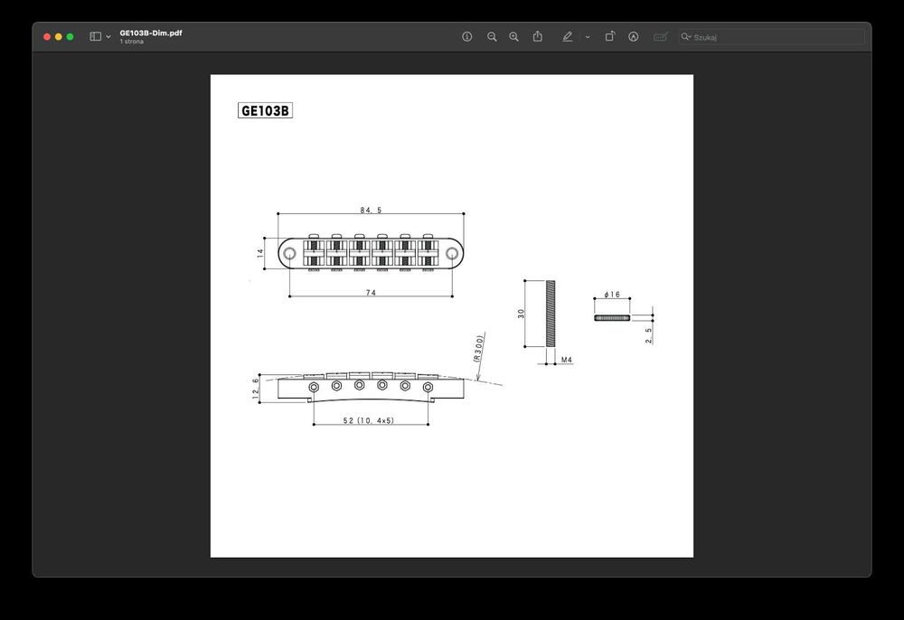 Mostek gitarowy GOTOH typu Gibson Tuneomatic