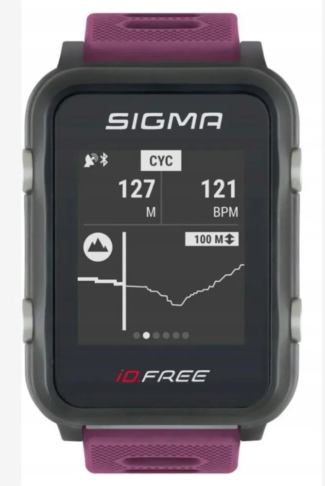 Zegarek z pulsometrem GPS SIGMA ID-FREE fioletowy