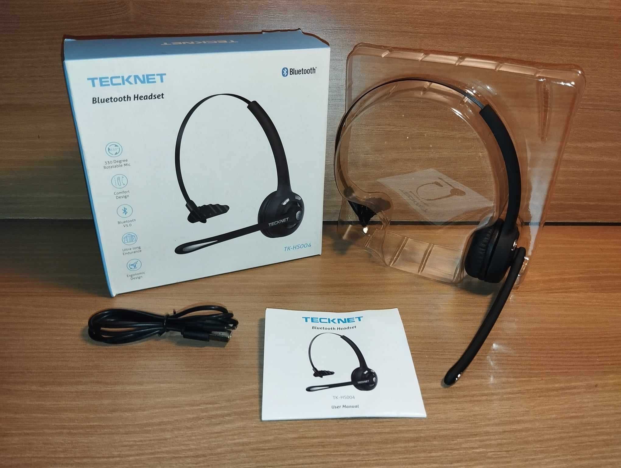 Słuchawki Bezprzewodowe - Headset z Mikrofonem - TECKNET TK-HS004