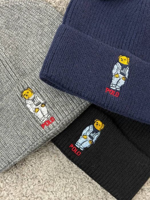 Шапка поло ральф лаурен бір/ шапка ральф лорен з ведмедем чорна/синя