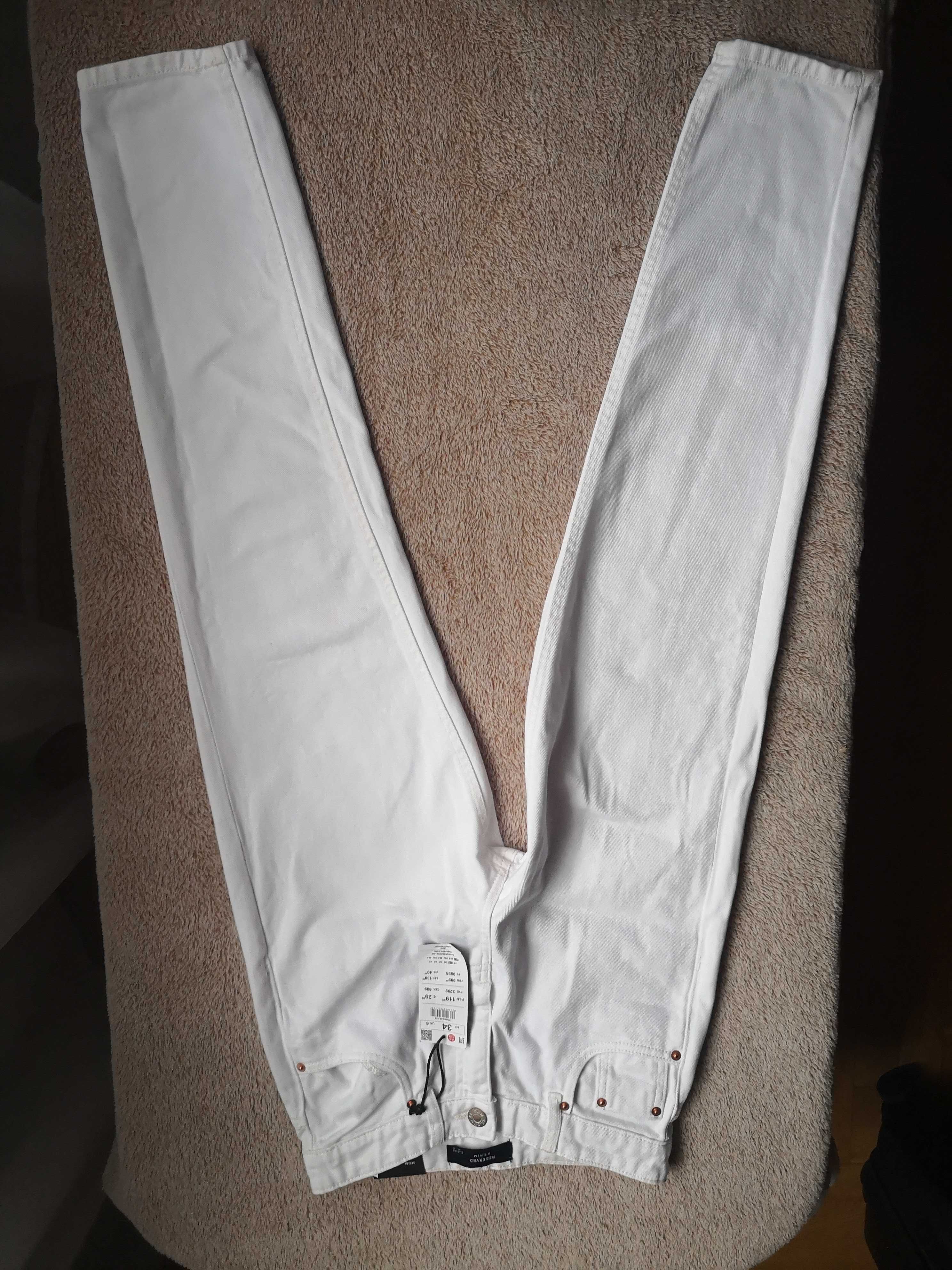 Spodnie jeansowe białe Mom Reserved r. 34