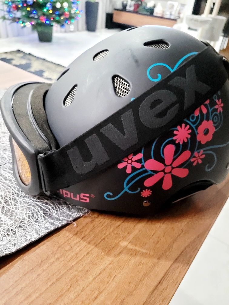 Kask narciarski/snowboardowy Campus + gogle Uvex 57-58 cm damskie