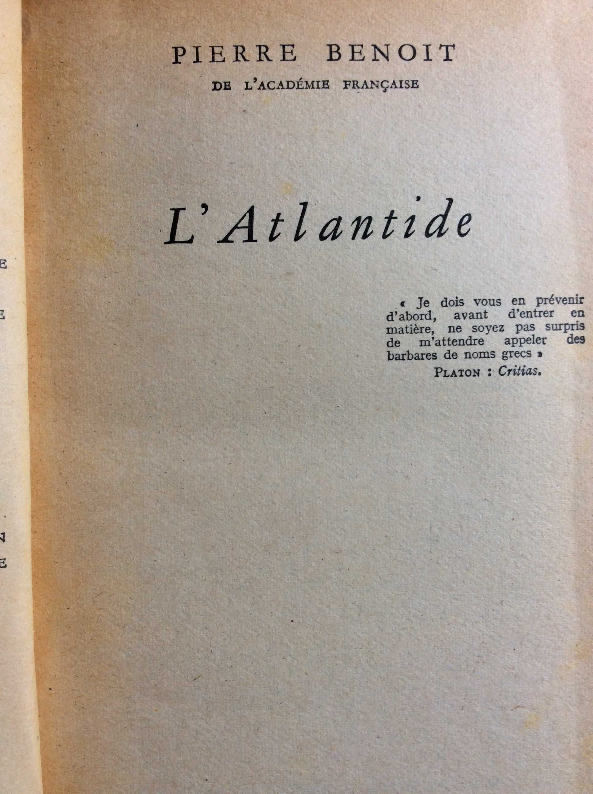 L'Atlantide. Romance. Pierre Benoit, 1956. Excel. encadern. Livro 1