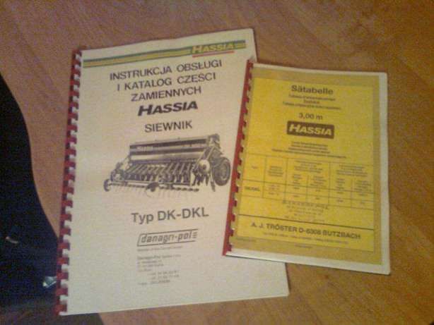 Tabela wysiewu siewnik Hassia DK250, DKL250, DK300, DKL300 - j. polski