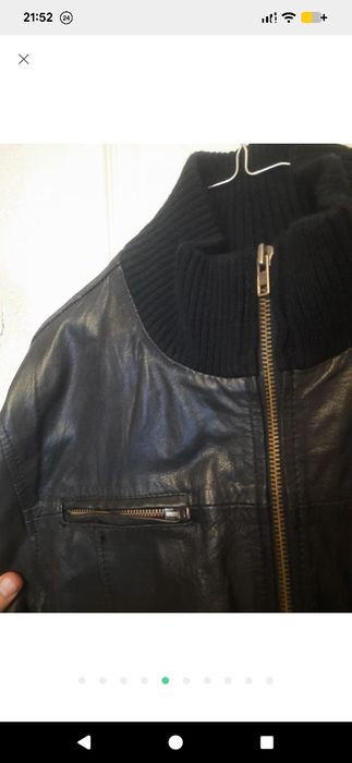 Куртка бомбер чоловіча чорна натуральна jack&jones