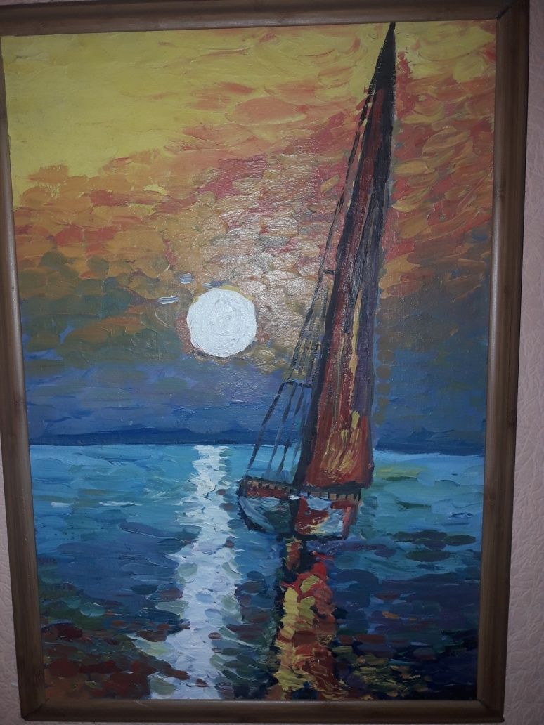 Картина .Масло,картон.