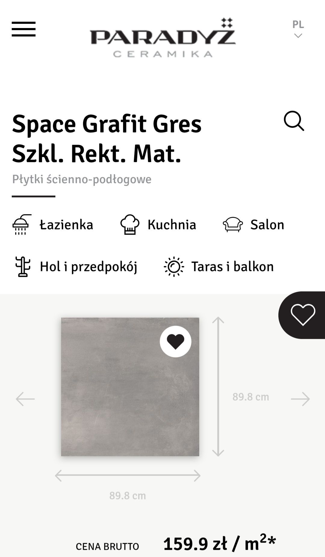 Kafle space grafit gres mat