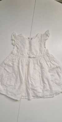 Biała sukienka chrzciny 80cm