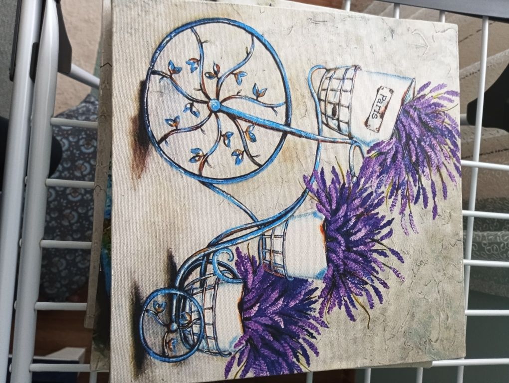 Obrazki trzy lawenda 30x30 cm