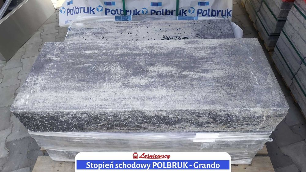 Stopień schodowy blok POLBRUK - Grando łupany łamany Nerino HIT