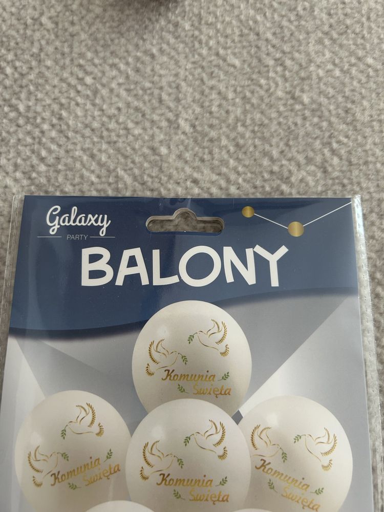 Balon z napisem komunia Świta gołąb -  2 szt dekoracja na komunię