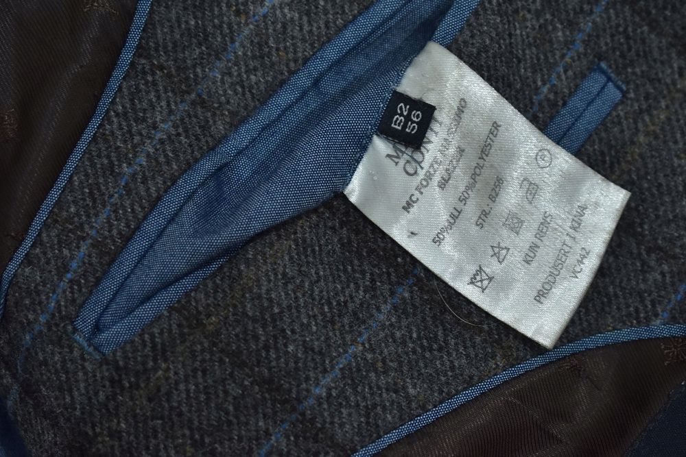 Mario Conti Wełniana Tweedowa Marynarka Męska 56