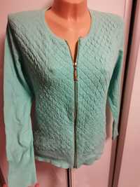 Sweter kardigan bluza zapinana xs S M L miętowa uniwersalna