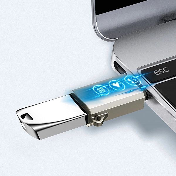 Adapter Joyroom S-H151 USB-C (męski) / USB-A (żeński) z oczkiem na smy