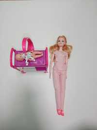 Ala Barbie Lalka opiekunka z dzieckiem.