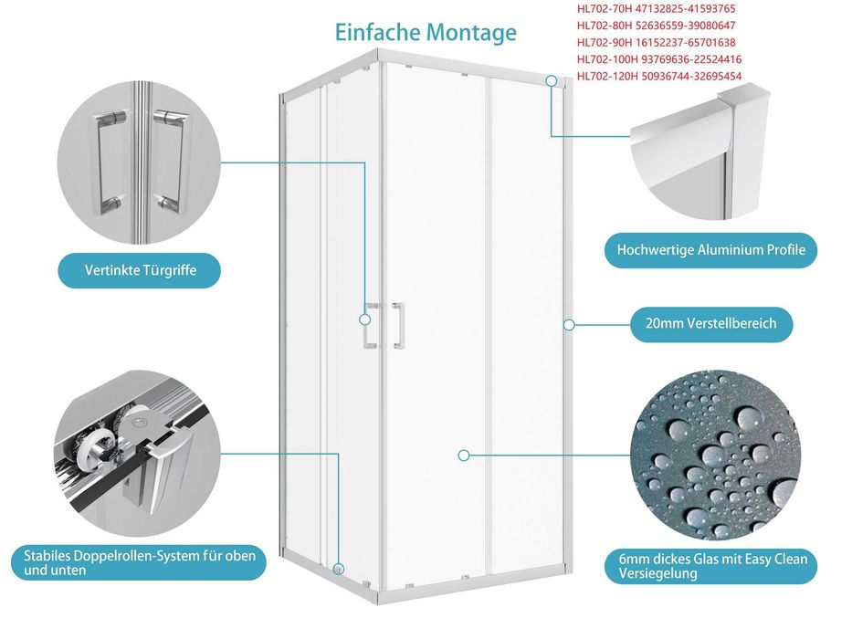 Kabina prysznicowa kabina łazienkowa 80x80 6mm szkło NOWA POLECAM
