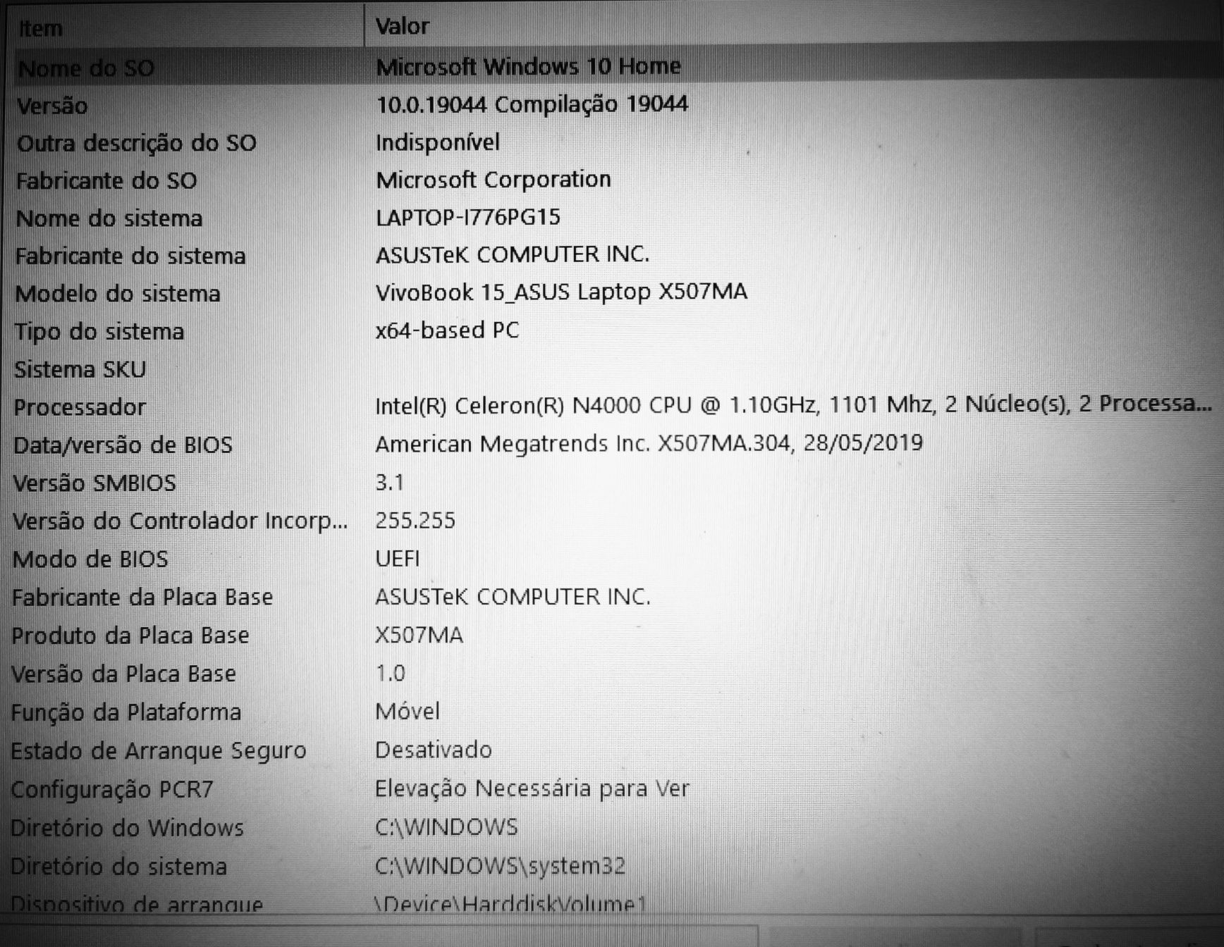 Portatil ASUS F507M