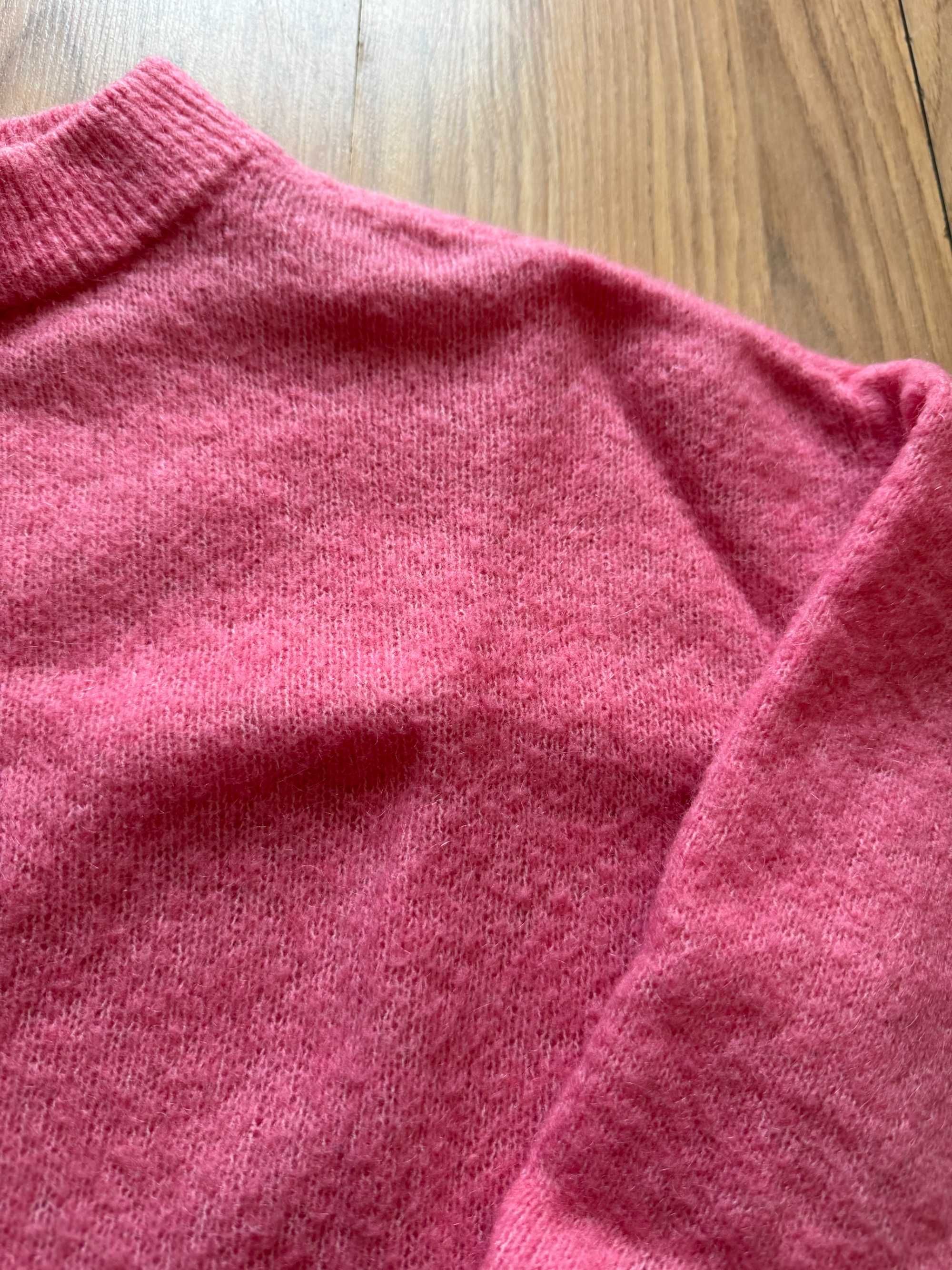 Sweter sweterek różówy fuksja S 36 golf półgolf