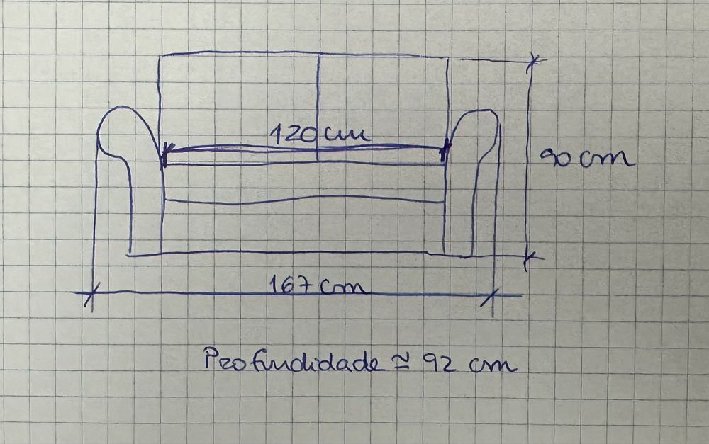 Sofá-cama com 2 lugares