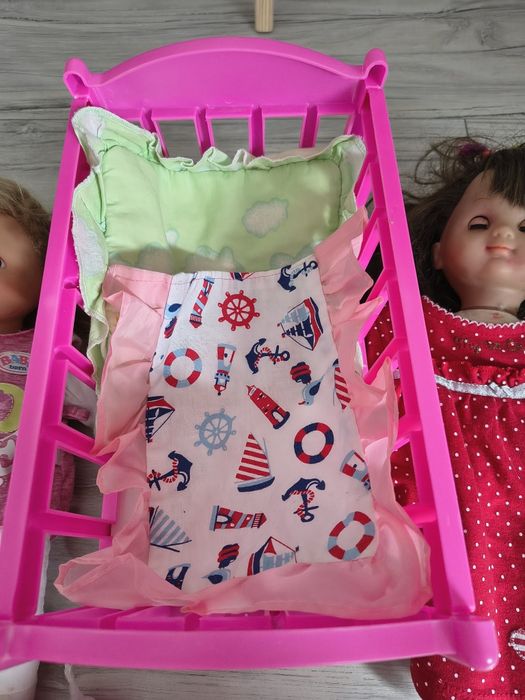 Lalki Bobas 3 szt + Kołyska + akcesoria
