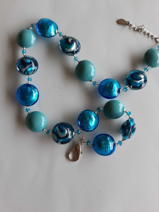 colar azul murano feito à mão