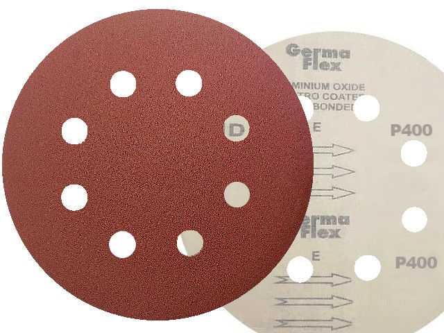 50x Krążek papier ścierny krążki ścierne na rzep 8 otw. KND 125mm P400