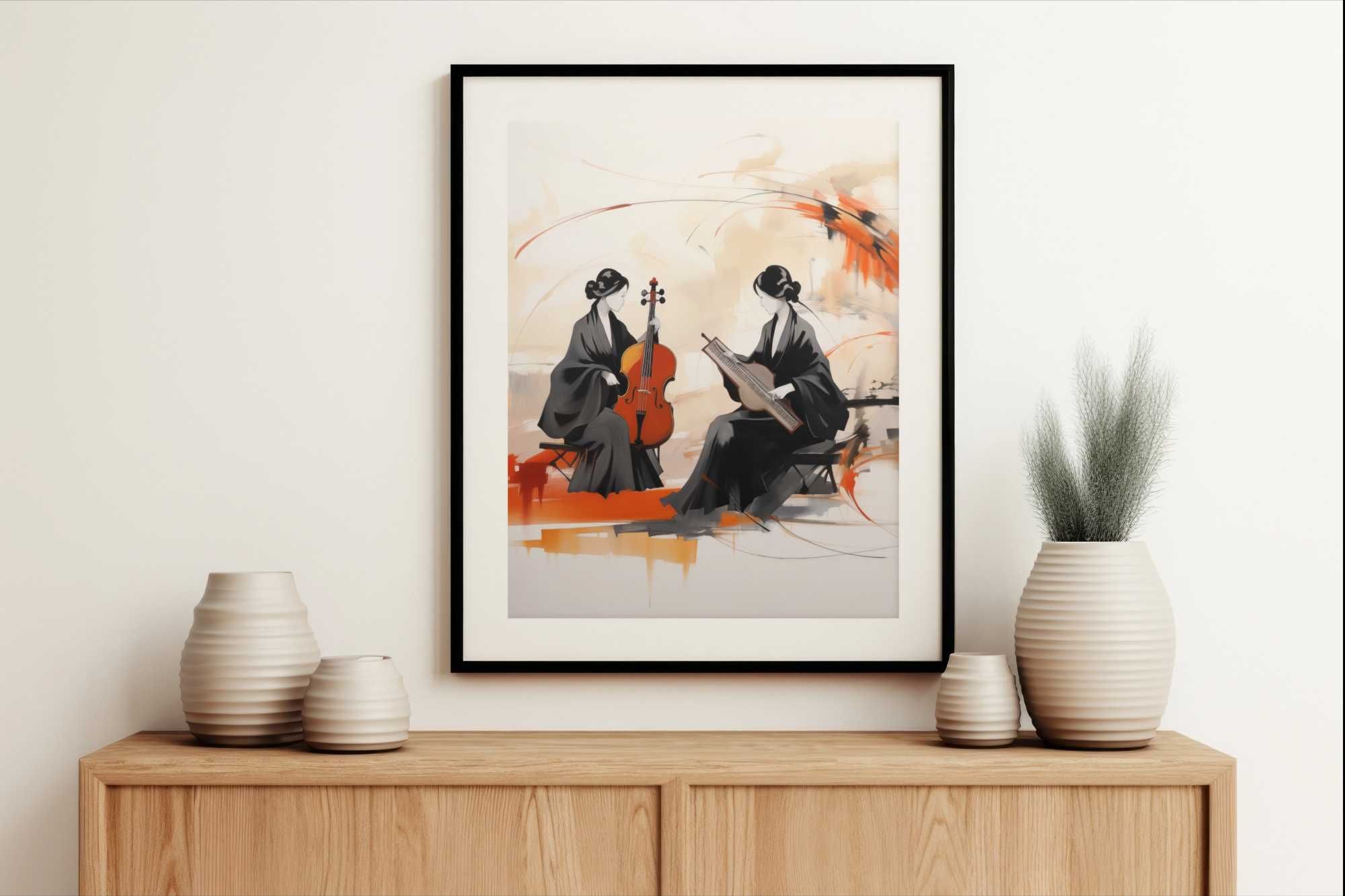 Plakat 50x50cm Harmonia Ciszy | Instrumenty Japonia