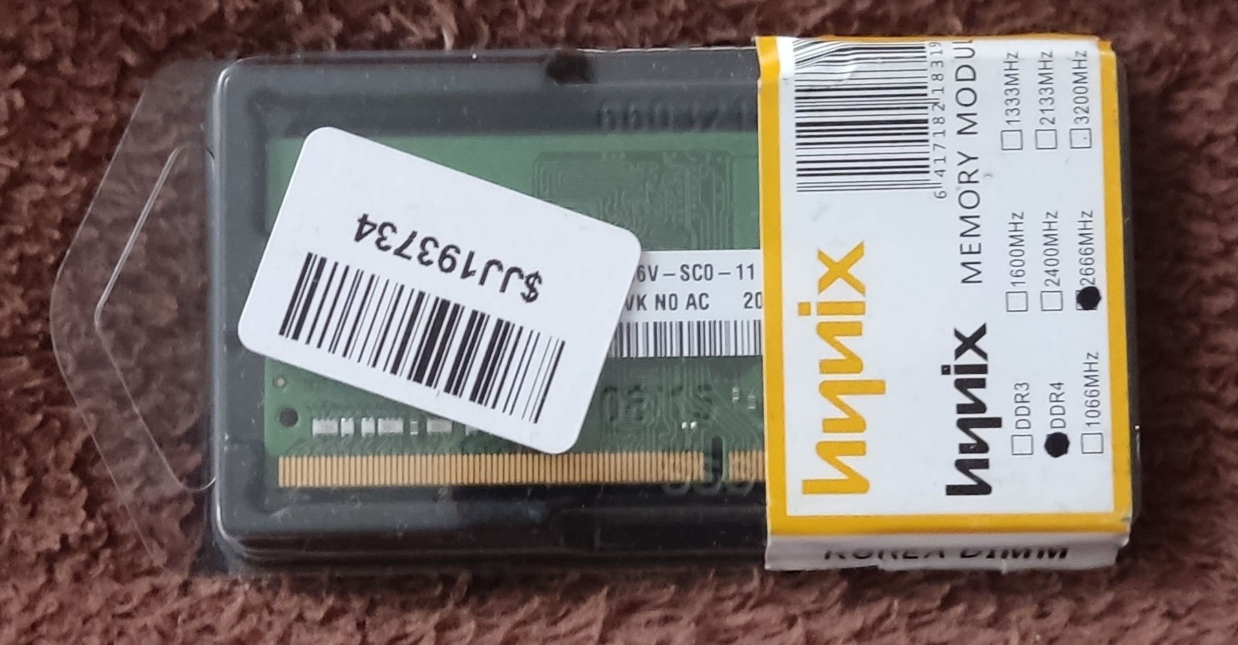 Оперативна пам'ять SO-DIMM Hynix ddr 4, 4 gb, 2666 MHz