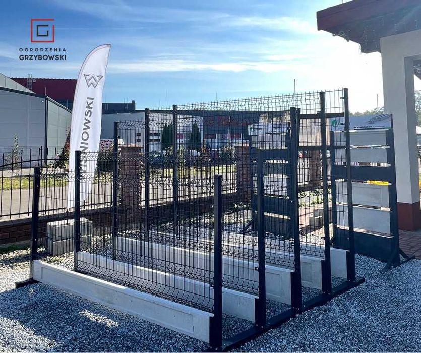 Ogrodzenie panelowe 123 cm fi5 + Podmurówka - ZESTAW GOTOWY DO MONTAŻU