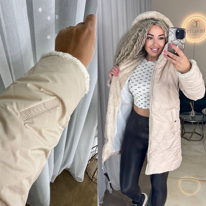 Тепла зимова  жіноча стьобана куртка на хутрі.42-44,46-48,50-52