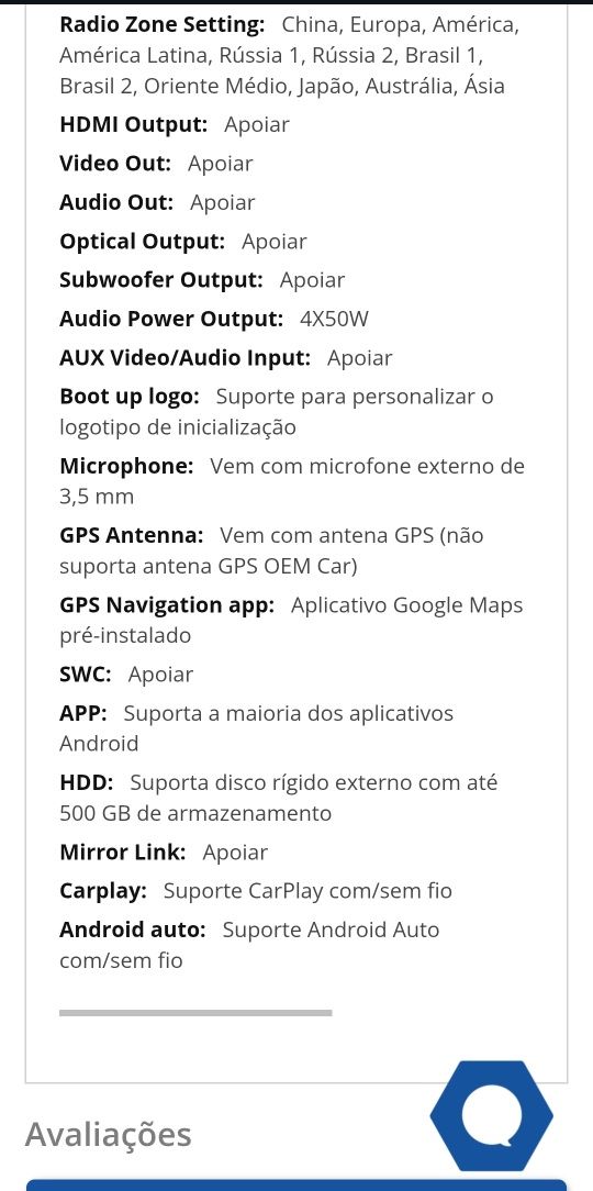 Auto rádio 1Din Android Novo com ecrã amovível