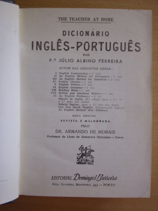 Dicionário Inglês- Português do Padre Júlio A. Ferreira