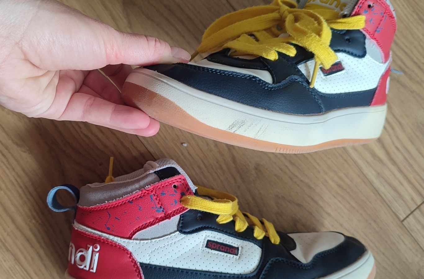 Sprandi sneakersy wysokie chłopięce, 38, białe