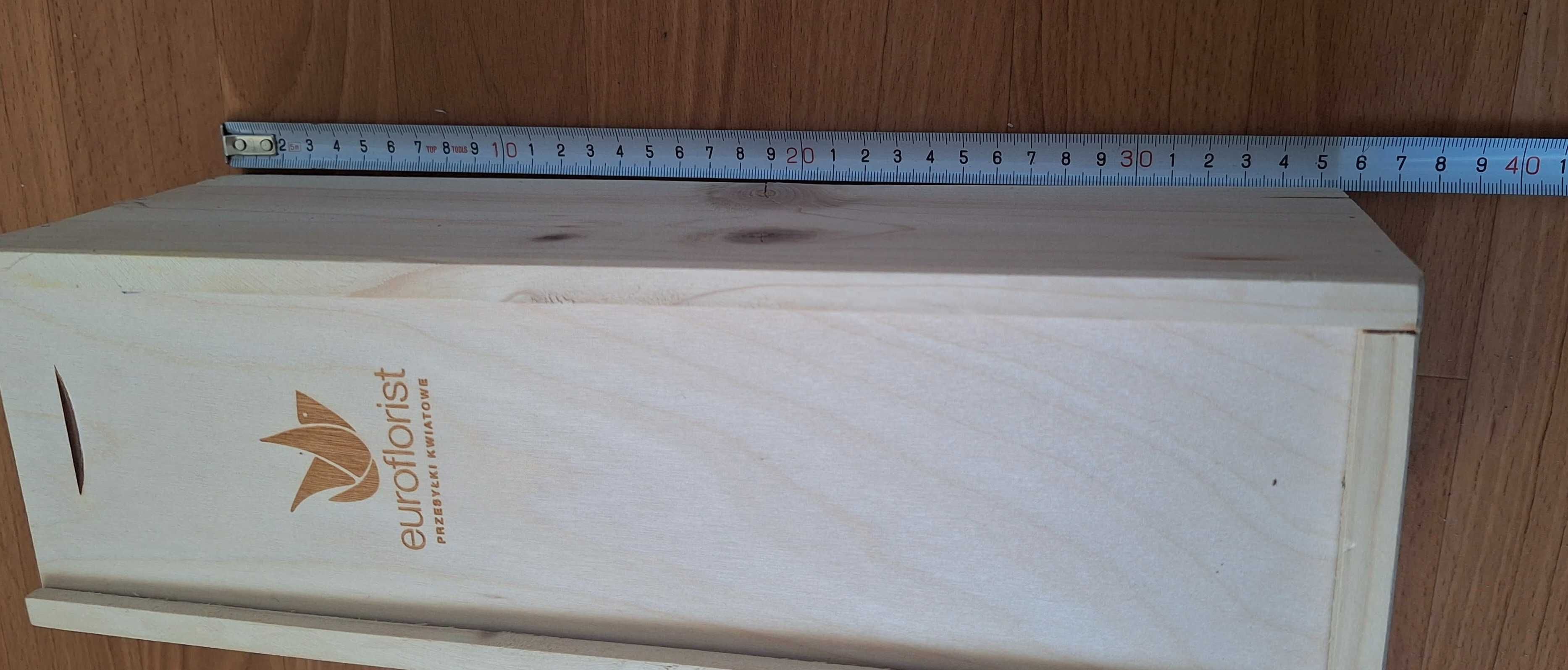 Drewniana skrzynka na butelkę wino drobiazgi DIY decoupage prezent