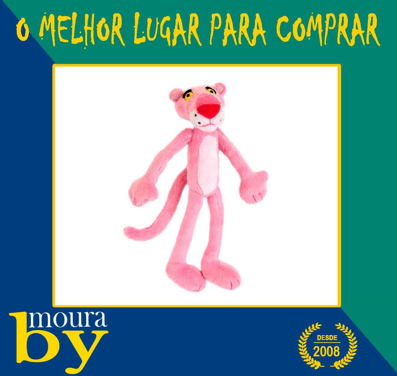 Pantera Cor de Rosa Peluche the pink panther Tv 40cm boneco