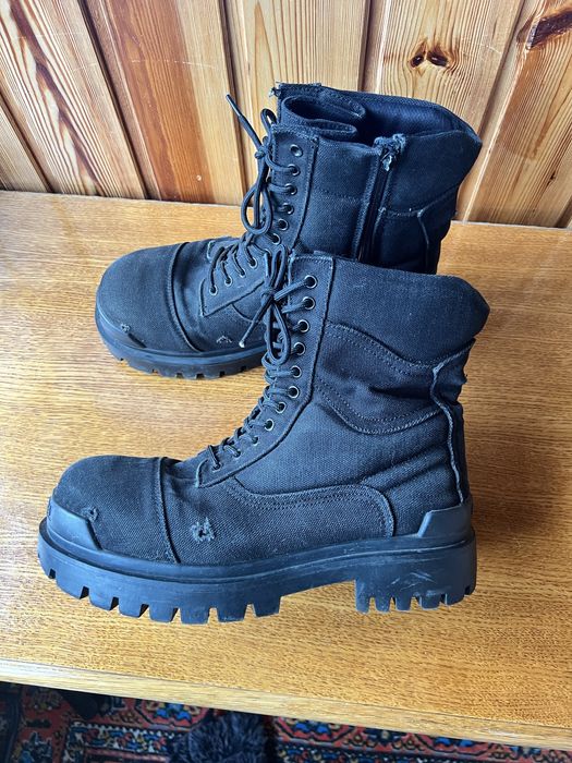Balenciaga Strike boots black distress ботинки | баленсіага страйк