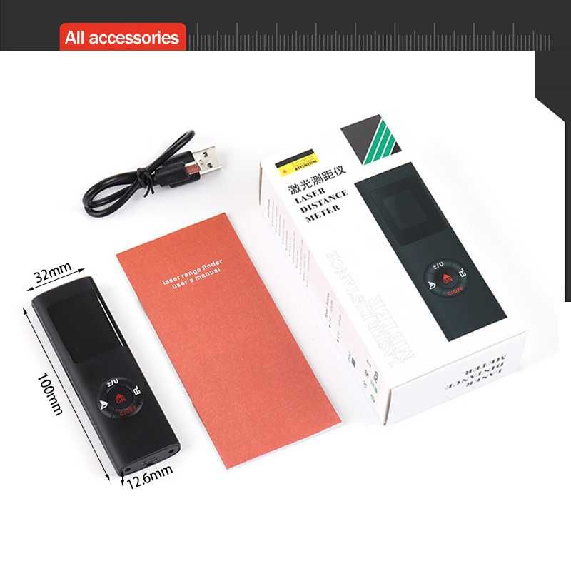 Mini inteligentny dalmierz laserowy 60M na podczerwień USB akumulator