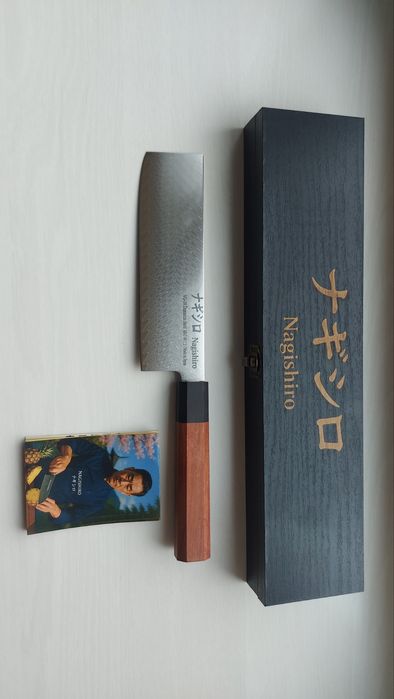 Скидка. Японский нож для нарезки Nakiri Nagishiro — VG-10, 67 слоёв ст