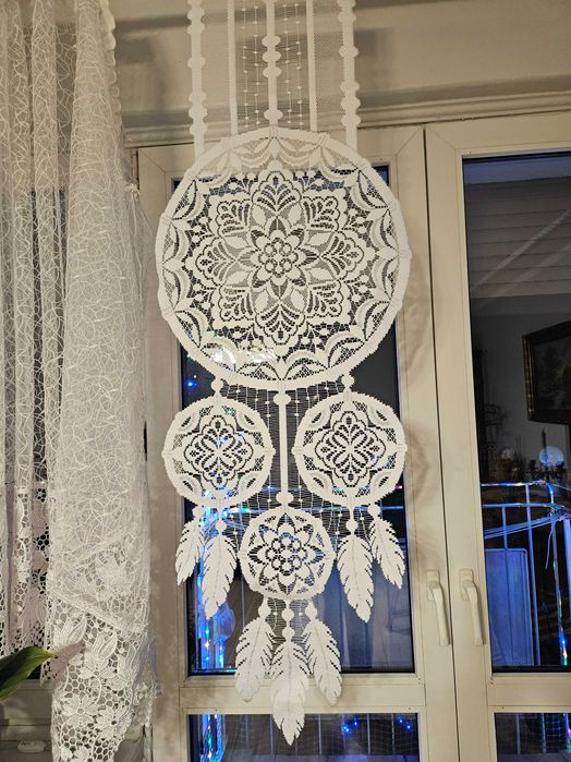 Dwa panele okienne 45 x 130 cm łapacz snów dekoracja okno 2 sztuki