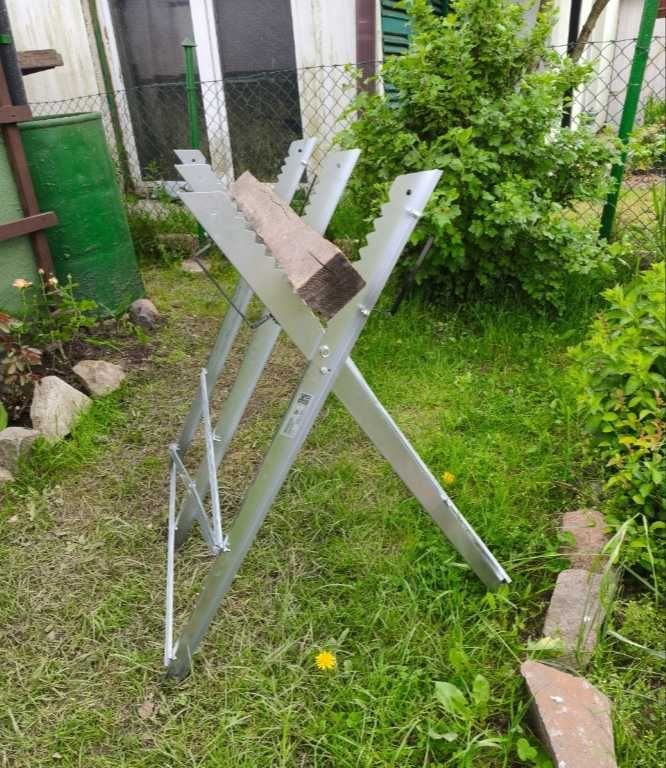 metalowy stojak do cięcia drewna metalowy koziołek do drewna Nowy!