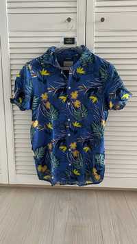NOWA koszula Blend roz L kolor niebieski w kwiaty letnia hawajska