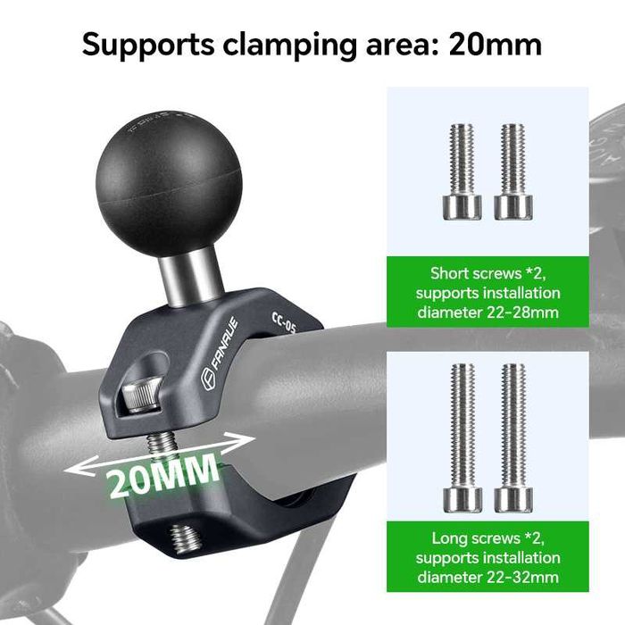 Uchwyt motocyklowy na telefon aluminium FANAUE CPC-06T