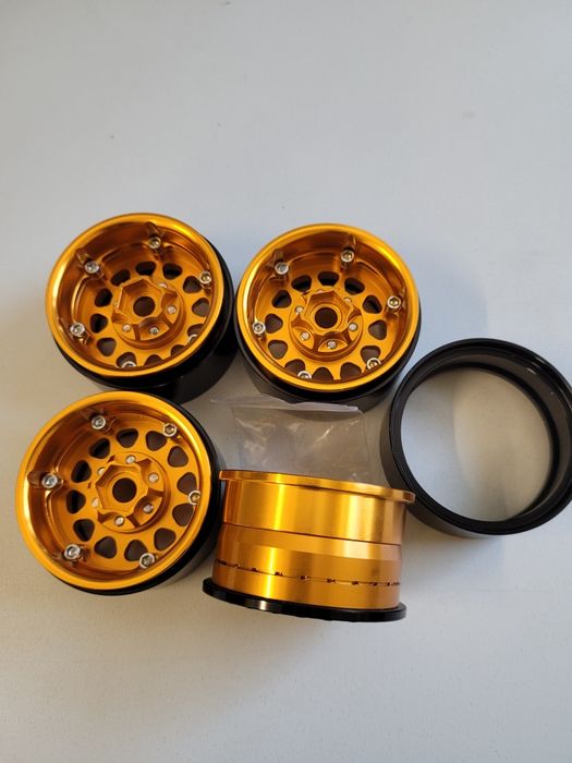Koła beadlock RC Felgi crawler gold 1.9 cala injora axial traxxas