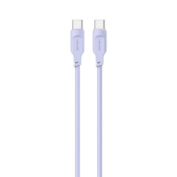 Kabel USMAS USB-C na USB-C PD Fast Charging 1.2m fioletowy