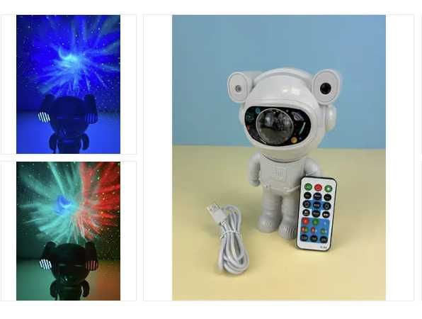 Лазерний нічник-проектор зоряного неба з bluetooth динаміком астронавт