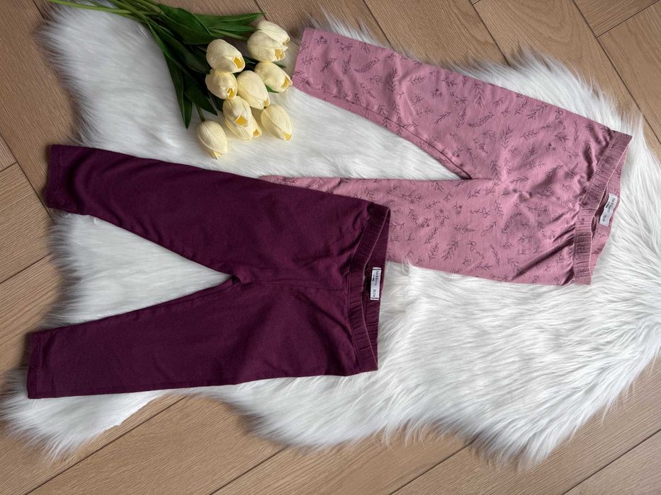 2 pak legginsy ciemno fioletowy mahoń rózowe sinsay r. 92