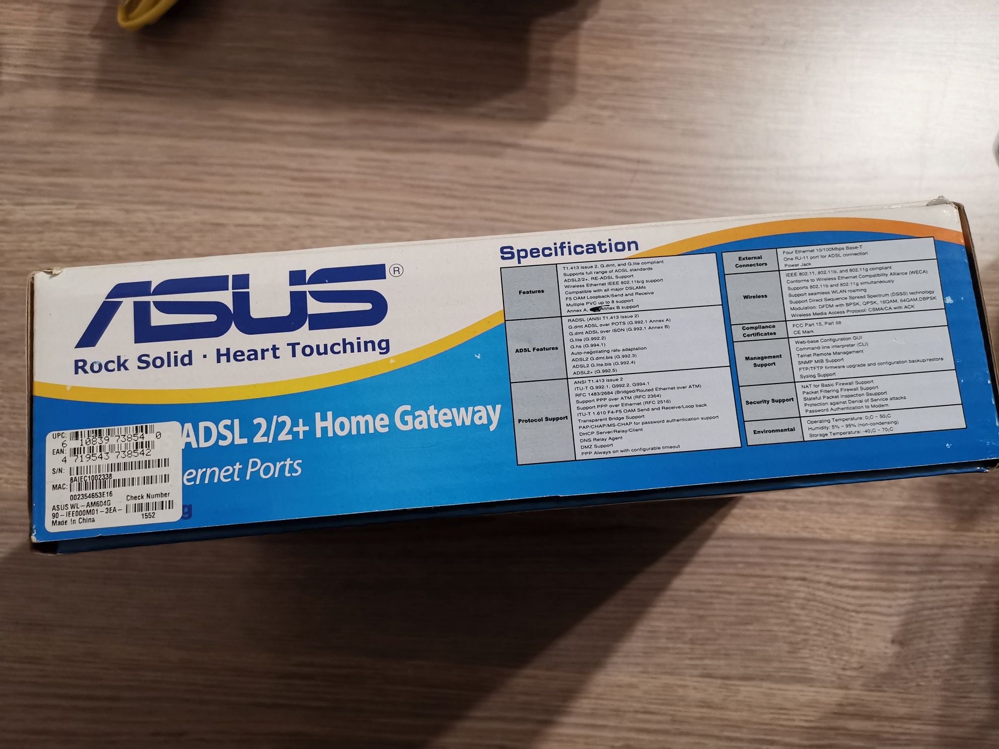Router ASUS  ADSL 2/2+ Home Gateway WL-AM604g