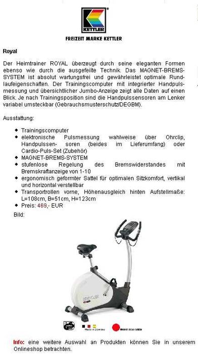 Niemiecki ROWER KETTLER ROYAL + sensory PULSU !
