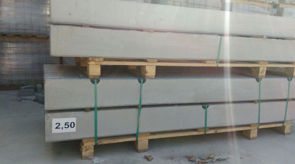 Podmurówka betonowa pełna 200 x 2500 x 57 mm